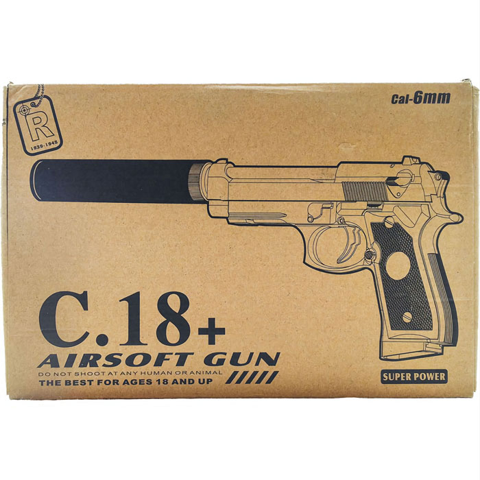 اسباب بازی تفنگ ساچمه ای برند airsoft مدل 18+.C