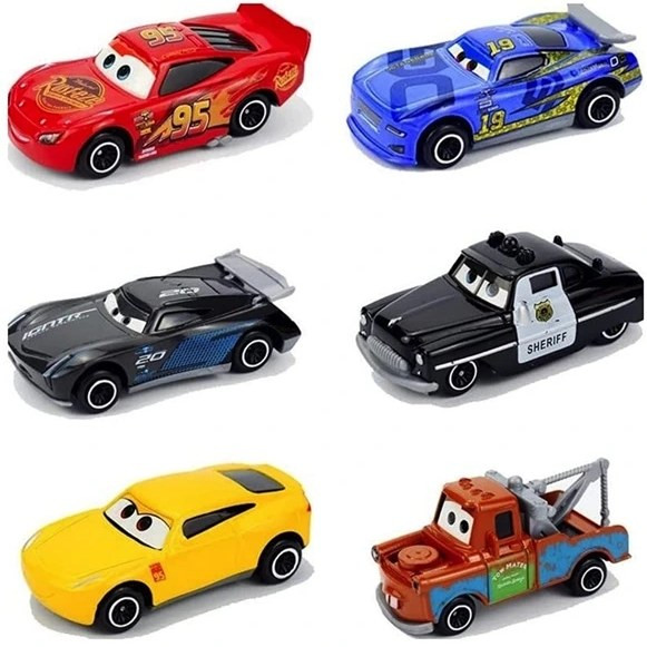 ست ماشین فلزی مک کوئین 6 عددی | مجموعه شخصیتهای انیمیشن ماشینها (Cars)